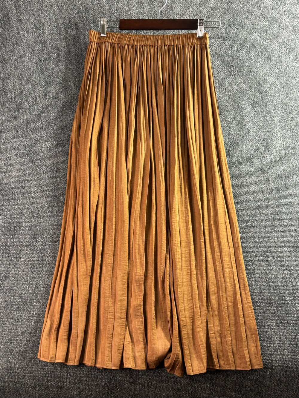 Philosophy Pleated Maxi Skirt in Camel Brown